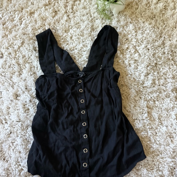Forever 21 Midnight Black Buttoned Tank Top - Picture 2 of 6